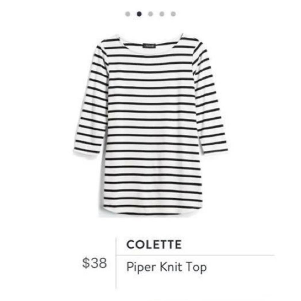 Navy and White Striped Top